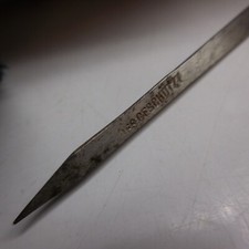 Ouvre lettre coupe papier gris métal RES GESCHÜTZT vintage art Allemagne N7354