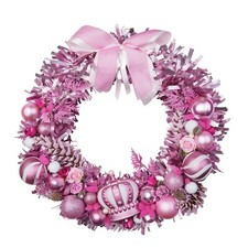 Couronne de Noël rose princesse faite à la main avec couronne