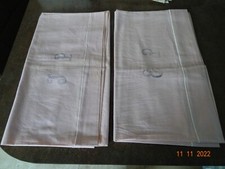 2 taies de traversin pour lit 1 personne : 43 x 148 cm – toile rose pâle ave