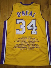 Maillot de basket Lakers de Los Angeles signé Shaquille O'Neal avec COA Beckett