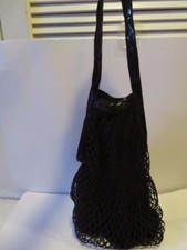 WOMENS MURVAL BLACK CROCHET BAG W/SEQUIN STRAP