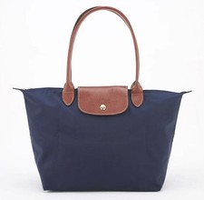 Grand sac fourre-tout femme Longchamp Le Pliage en toile bleu marine