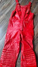 SALOPETTE CUIR ROUGE HEIN GERICKE MOTO TAILLE 44L LEATHER LEDER GAY SKIN ROB MRB
