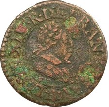 LOUIS XIII (1610-1643) - Denier tournois 1621 A Paris - CGKL 402 (rareté 2)