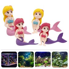  4 Pcs Figurine Sirène Décorations De Poissons Pour Aquarium Micro Paysage