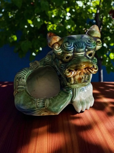 Figurine cendrier rétro lion - cendrier,
