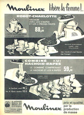 Publicité Advertising  25.04 1961   Moulinex robot-Charlotte combi- hachoir rapé