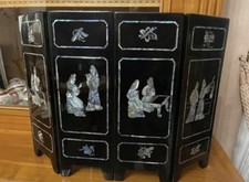 Paravent Asiatique en Laque Incrusté de Nacre