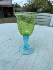 Verre / vase soufflé à la main en France style Biot vintage 17cm vintage