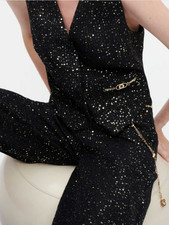 Maje Gilet Femme Noir Tweed