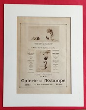 Publicité de presse: Galerie de l'Estampe Paris illustration  Georges REDON 1924