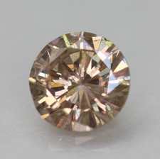 0.41 Carat Jaune Marron VS2 Rond Brillant Naturel Amélioré Diamant 4.77m Vidéo