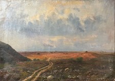 Tableau HST "Paysage oriental" J. Bisgaard 1900 Peintre Danois pour restauration