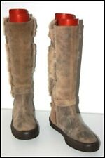 BOCAGE Mi Bottes Cuir Chiné Beige Fourrure Synthétique T 37 TBE