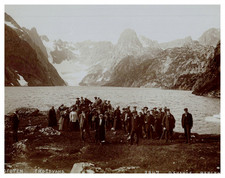 Norvège, Îles Lofoten, Troldvand, Visiteurs, Tirage vintage, ca.1890 Norvège, Îl