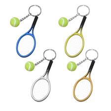 Lot de 4 porte-clés raquette de tennis porte-clés de jeu mini porte-clés acce...