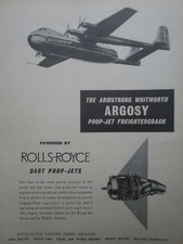 9/1959 PUB ROLLS ROYCE DART PROP JET ARMSTRONG WHITWORTH ARGOSY ORIGINAL AD