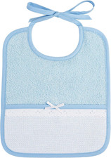 Filet - Bavoir À Broder Avec Poche Coloris Bleu, Taille 6 Mois 1 An