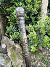 Canne & Badine XIX Eme Bois Sculpté & Incrustation Argent