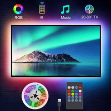 Bande LED RGB USB Réagit à la Musique Rétroéclairage TV Ambiance Chambre PC