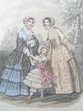 GRAVURE DE MODE ANCIENNE 1851