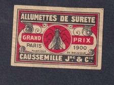 Ancienne  étiquette  Allumettes  Belgique  BN143274 Algérie Mouche Caussemille