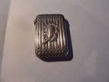 Pyrogène Grattoir Boîte d'allumettes France vers 1900 Ancien Metal Argente