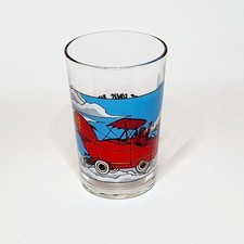 Ancien Verre Les Fous Du Volant Malabar moutarde VMC AMORA dessin animé Rare