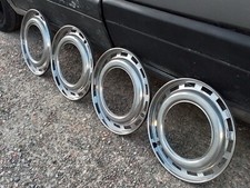 Rare Accessoire 4 Enjoliveurs en 15 Inox Peugeot 203 403 404 Coupé Cabriolet