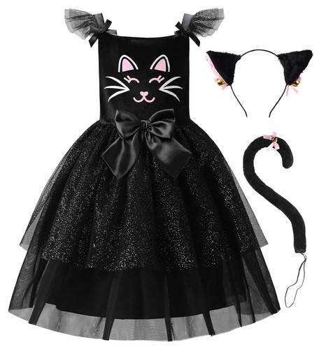 Déguisement chat noir enfant - noir,