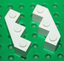 2 x Lego White Brick Facet ref 2462 set 6259 1955 6276 6267 6281 6296 1998 4537