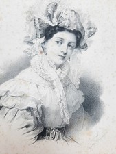 ZOE PREVOST Portrait LITHOGRAPHIE Bichebois GREVEDON Bardel MUSIQUE XIX°