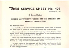 Manuel De Service OEM De Moto BSA C10L C11G 250 1954-1957 CD Disque 207 Pages