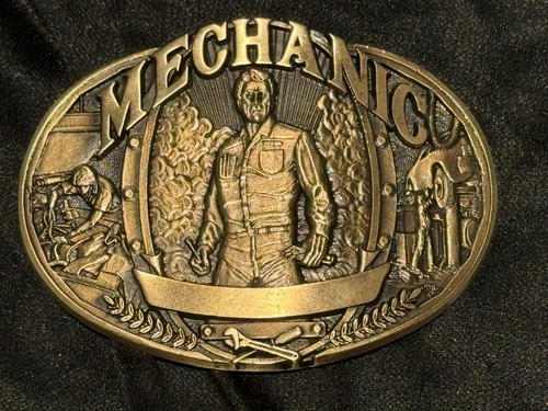 Vintage mechanic belt buckle - vintage,