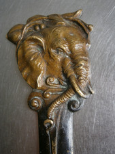 Coupe papier Bronze Art Déco Tête Elephant Animalier Biface Coquin