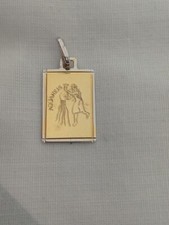 Pendentif Signe Astrologique Aquarius Verseau en Argent 925/1000 & Vermeil 