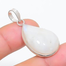 Pendentif pierre précieuse pierre de lune arc-en-ciel fait main cadeau d'anni...