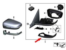 BMW 3 Série G20 Porte Miroir Abaissement Boîtier Housse Noir Brillant - Gauche