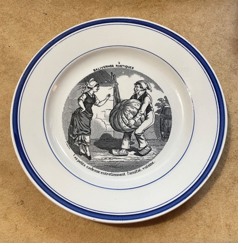 Assiette parlante ancienne - , –
