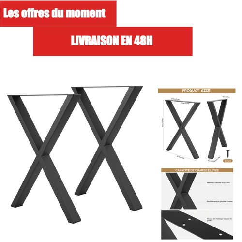 Pieds table métal - pieds, x