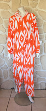 Ensemble fluide pantalon et chemiser orange et blanc marque World Fashion (jr)