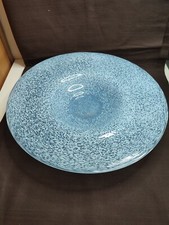 Ancienne grande coupe sur talon en verre moucheté, Daum, Clichy, Muller, Degué