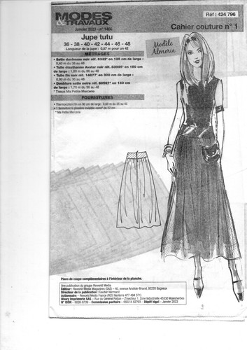 Patron femme 2023 jupe tutu - femme,