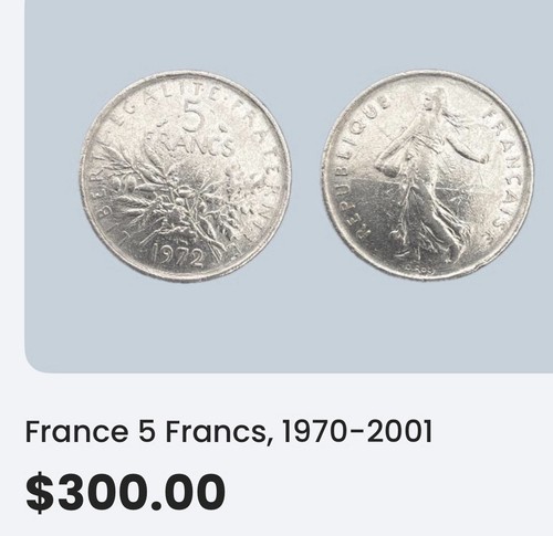 Monnaie franc 1972 - monnaie,
