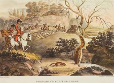 LITHO CHASSE ANGLAISE SIGNÉE