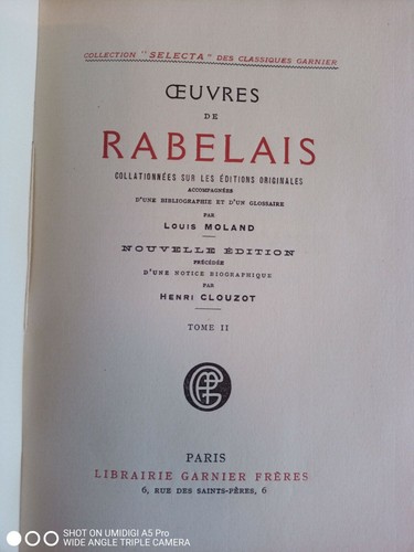 Oeuvres rabelais - oeuvres,