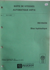 Manuel d'atelier PEUGEOT boite de vitesse automatique 4HP18 ref 875 de 10/95