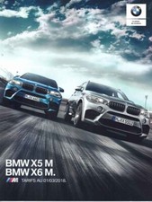 Catalogue Brochure BMW X5M / X6M  (Equipements, prix) 03/2018 France