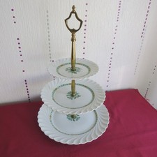 1 plat a 3 étages porcelaine de limoges Haviland torse fleurs verte cachemire