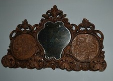 ANCIEN VINTAGE PORTE MANTEAU VESTIAIRE 4 PATERE 1 GLACE MIROIR STYLE LOUIS XV
